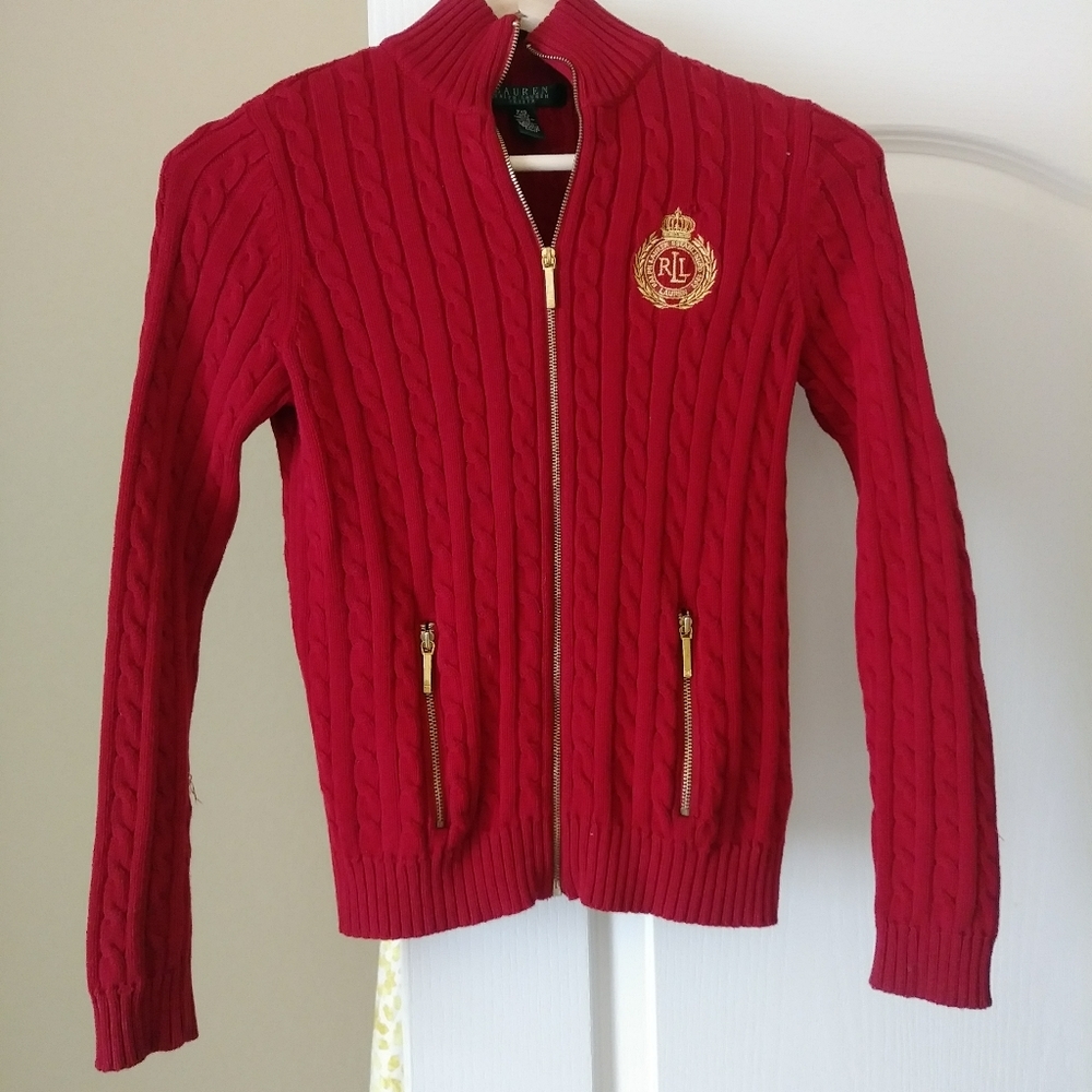 Lauren Ralph Lauren Red Sweater Petite XS